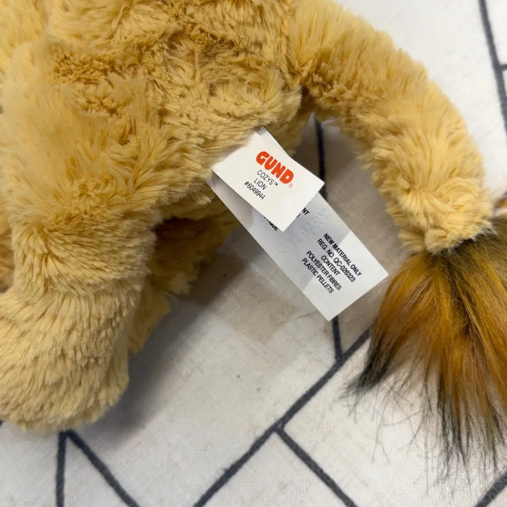 Gund Cozys Lion 8in Tan Plush Stuffed Animal Faux Fur Mane 6049944
